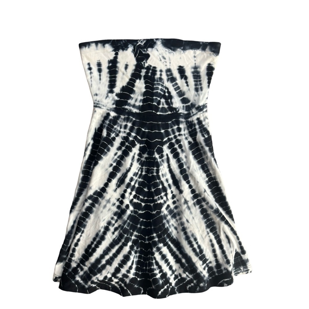 Vintage Y2K Express Tie Dye Skater dress - strapless- XS